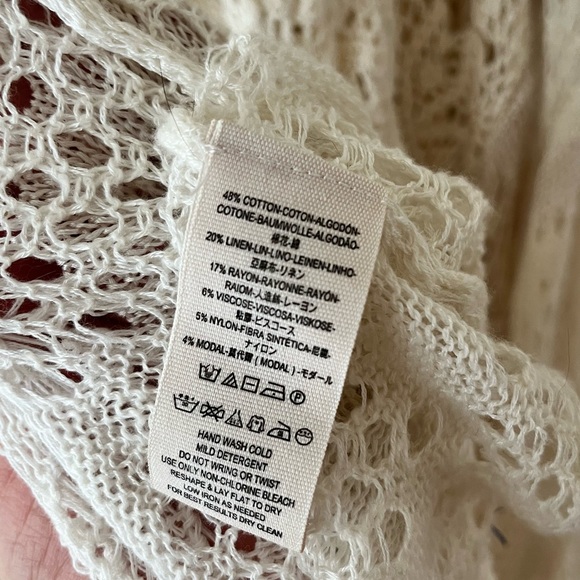 RARE! Free people crochet robe caftan duster - Picture 8 of 9